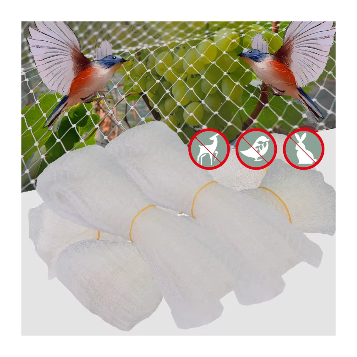 Extra starkes Anti-Vogel-Netz aus Nylon als Gartennetz zum Schutz von Obst, Ernte, Pflanzen und Bäumen gegen Vögel und Rehe - Bild 2