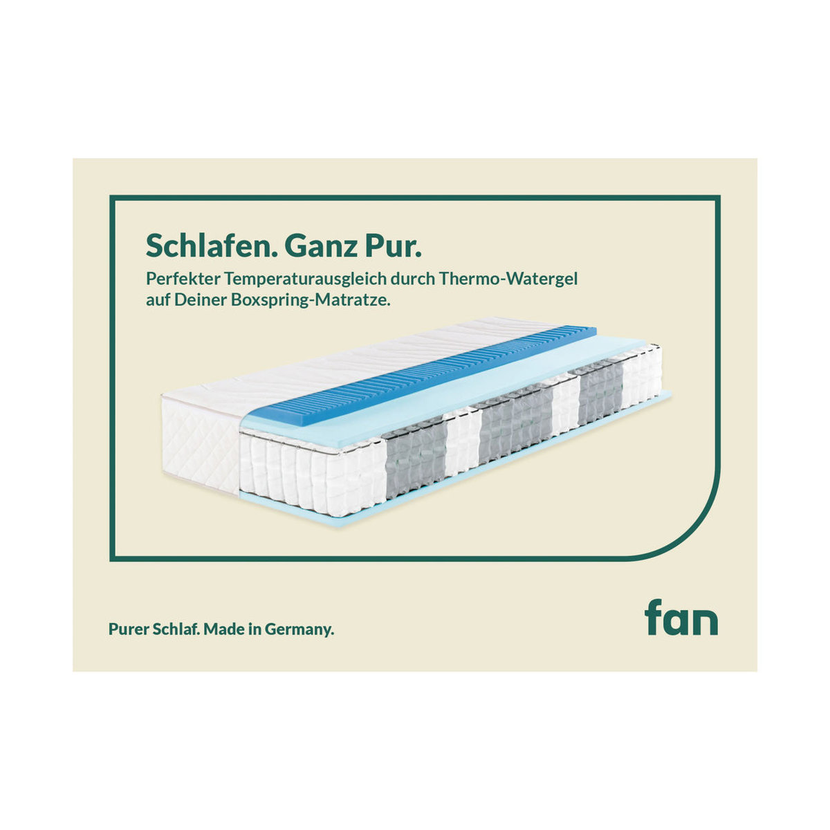 f.a.n. 7-Zonen Boxspring-Matratze mit integrierter Thermogel-Auflage und Taschenfederkern, H2, Weiß, B: 100 cm, L: 200 cm - Bild 2