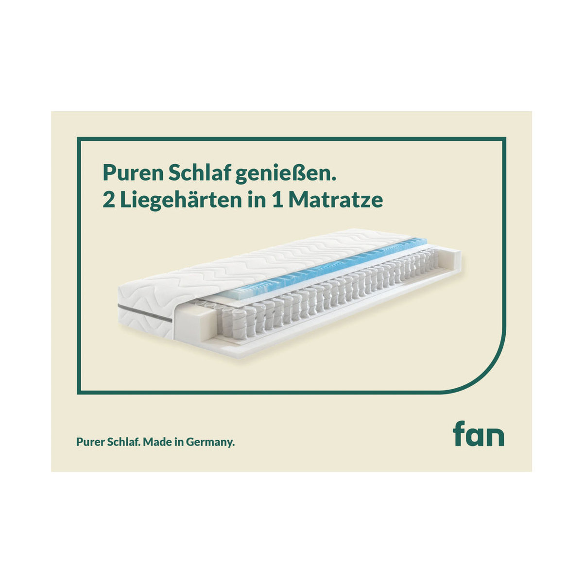 f.a.n. Solina Top T 7-Zonen-Gelart-Tonnentaschenfederkern-Matratze, Weiß, B/T: 140 x 200 cm - Bild 2