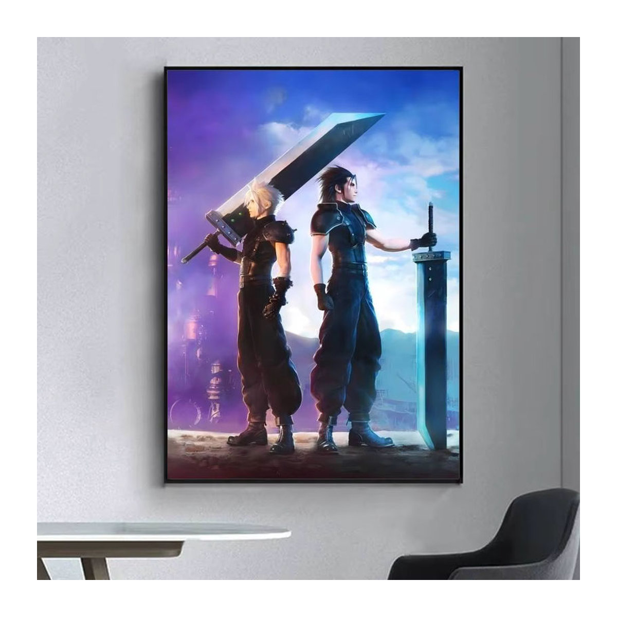 F-ffvii Wiedergeburt Poster Vintage Wandaufkleber mit Tiermotiv in Mehrfarbig, Rechteckig, B: 60 cm, H: 40 cm - Bild 2