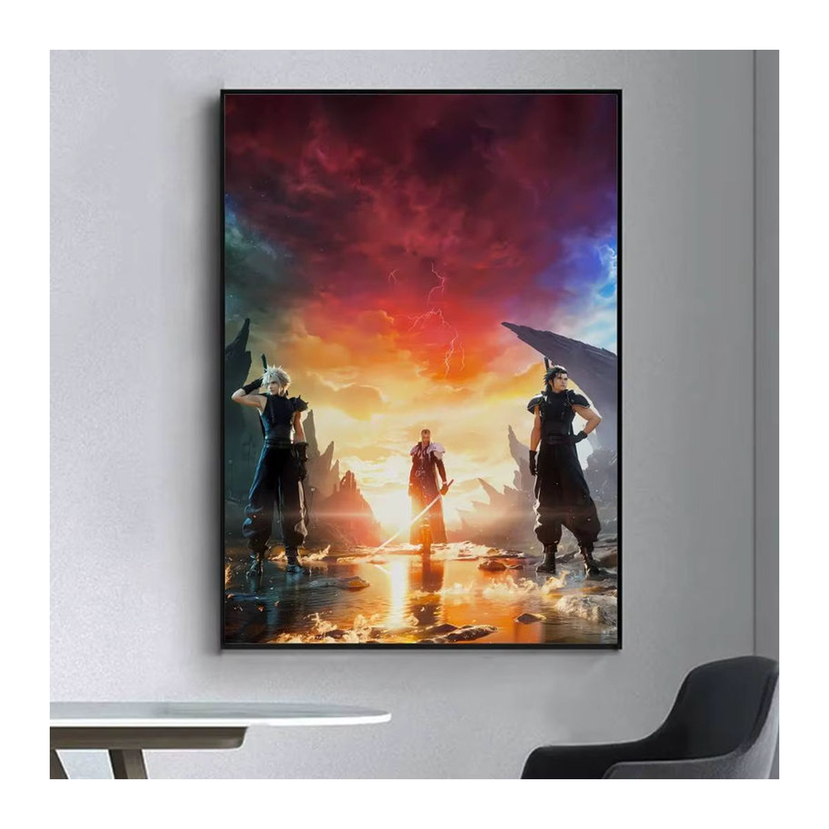F-ffvii Wiedergeburt Poster Vintage Wandaufkleber mit Tiermotiv in Mehrfarbig, Rechteckig, B: 60 cm, H: 40 cm - Bild 3