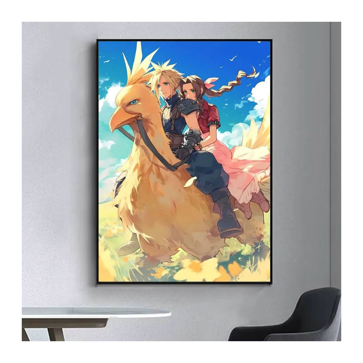 F-ffvii Wiedergeburt Poster Vintage Wandaufkleber mit Tiermotiv in Mehrfarbig, Rechteckig, B: 60 cm, H: 40 cm - Bild 4