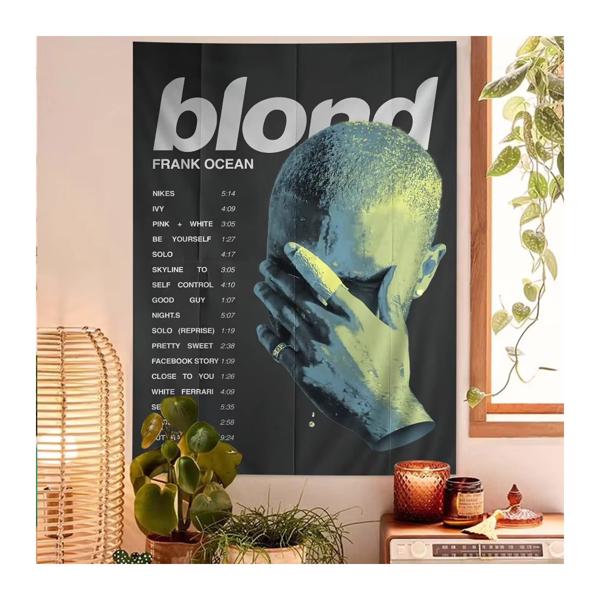 F-Frank Blonde Ozeane Anime Wandteppich als dekorativer Wandbehang in Mehrfarbig, Rechteckig - Bild 3