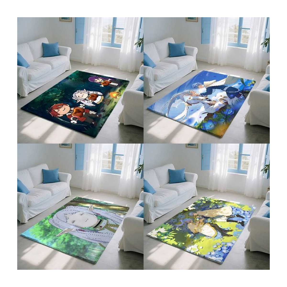 F-Frieren Beyond Journey's End Bodenmatte aus bedrucktem Flanell in Mehrfarbig für Badezimmer, Küche und Eingangsbereich - Bild 1