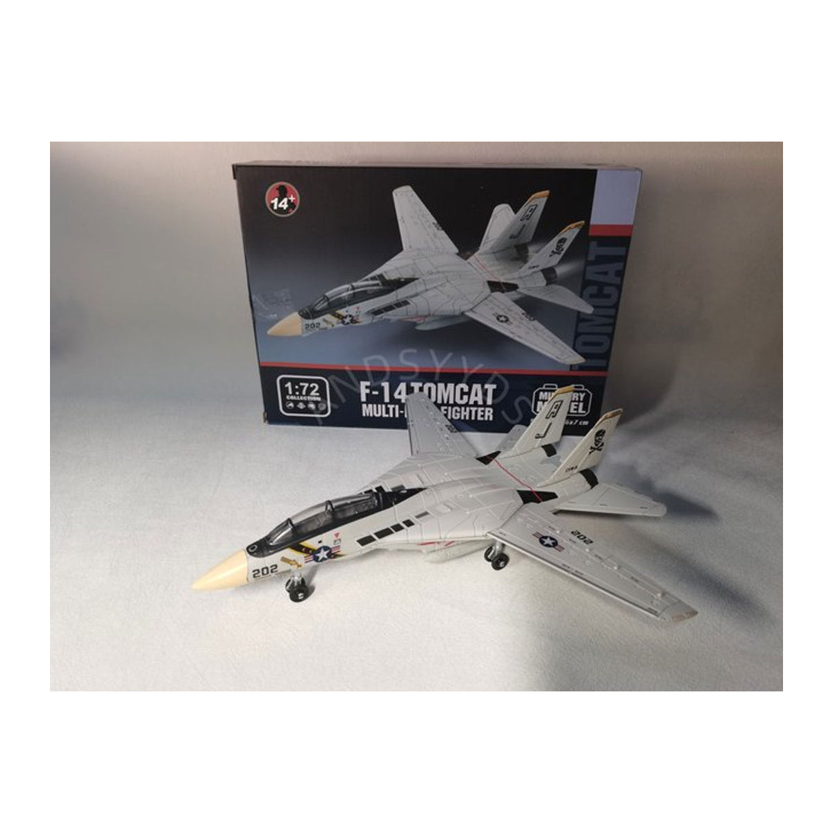 F14 Tomcat Modellbausatz 1/72 Flugzeug Kit aus ABS-Kunststoff in Grau als 3D Puzzle und statische Dekoration für Erwachsene - Bild 1