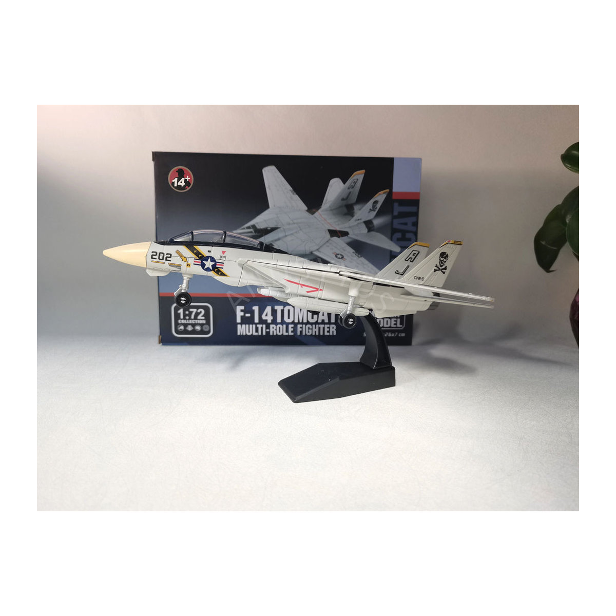 F14 Tomcat Modellbausatz 1/72 Flugzeug Kit aus ABS-Kunststoff in Grau als 3D Puzzle und statische Dekoration für Erwachsene - Bild 3