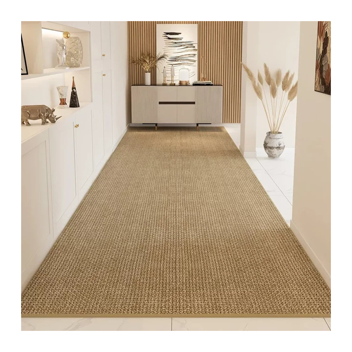Facaishu Flurteppich Läuferteppich in Beige mit rutschfester Oberfläche - Bild 1