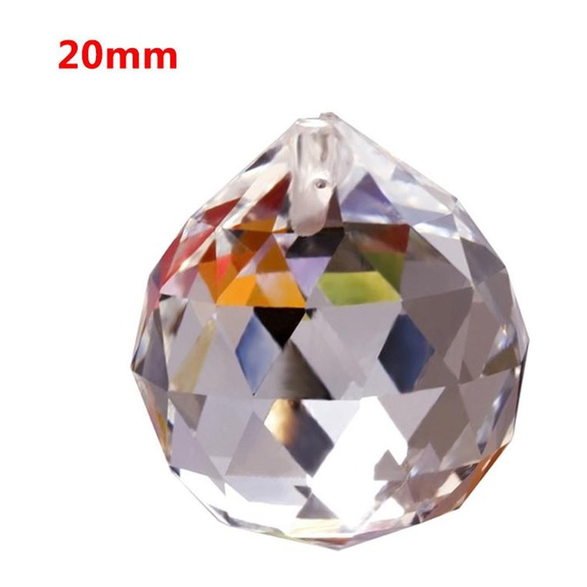 Facettierter Feng Shui Kristall Sonnenfänger aus K9 Kristall in klar und transparent als hängende Kugel mit Schlaufe - Bild 1