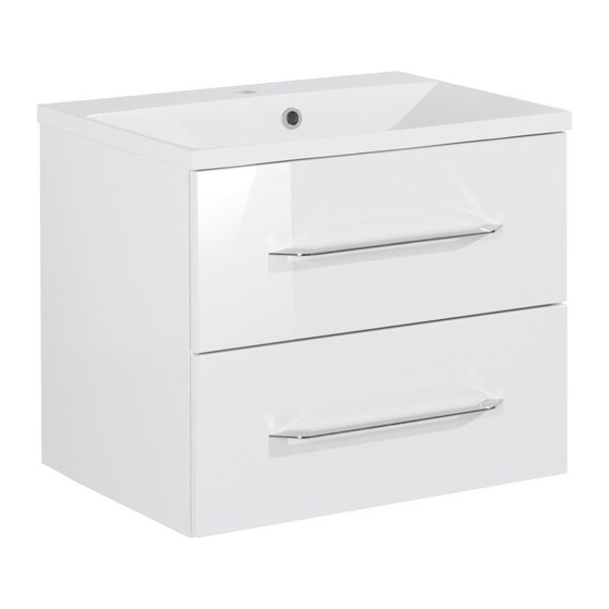 FACKELMANN Badmöbel-Set B.clever in Weiss Hochglanz, B/H/T: 60 x 50,8 x 46 cm - Bild 1
