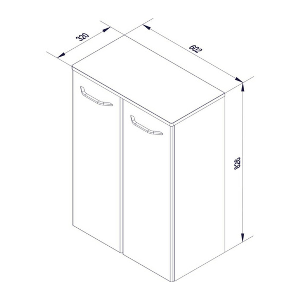 Fackelmann Doppel-Midischrank MILANO in Asteiche Natur, braun, 2 Türen, B/H/T: 60,2 x 82,6 x 32 cm - Bild 2