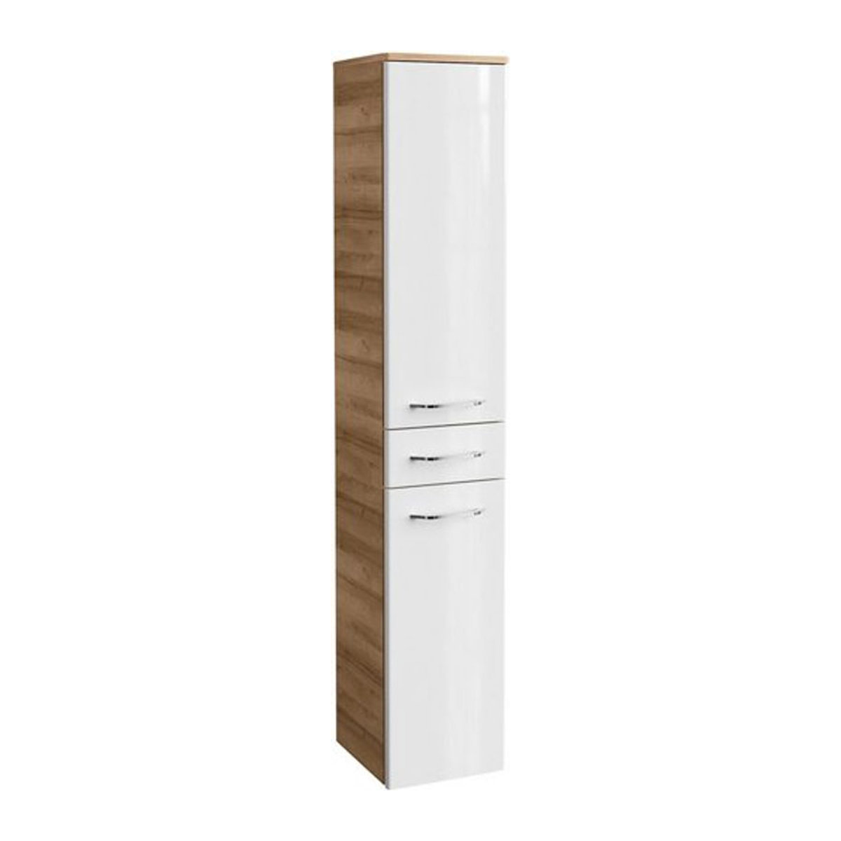Fackelmann Hochschrank MILANO in Asteiche und Weiß mit 2 Drehtüren, B/T/H: 30,2 x 32 x 165,2 cm - Bild 1
