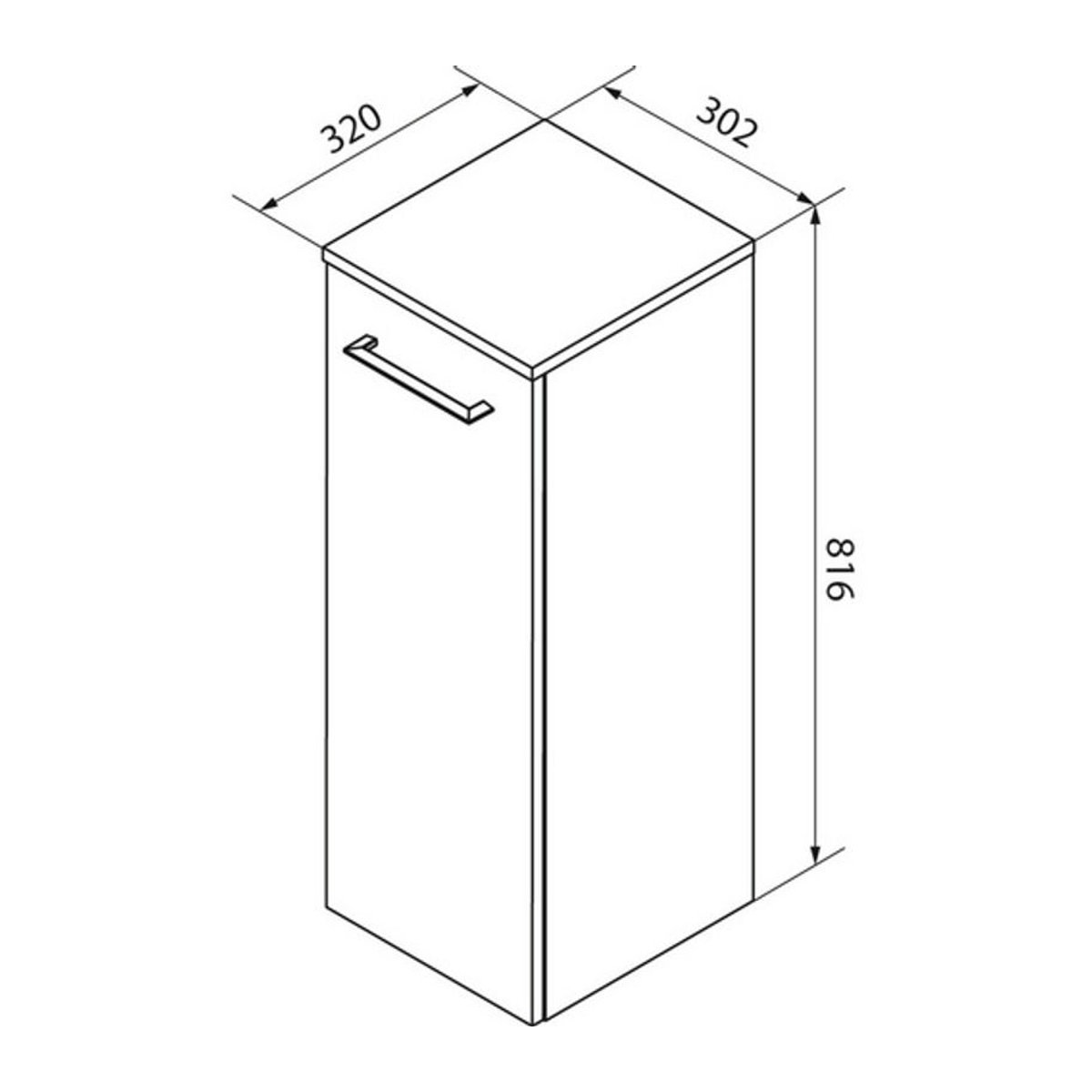 Fackelmann Midischrank b.perfekt in Nature-Oak, Modern, Braun, B/H/T: 30,2 x 81 x 32 cm - Bild 2