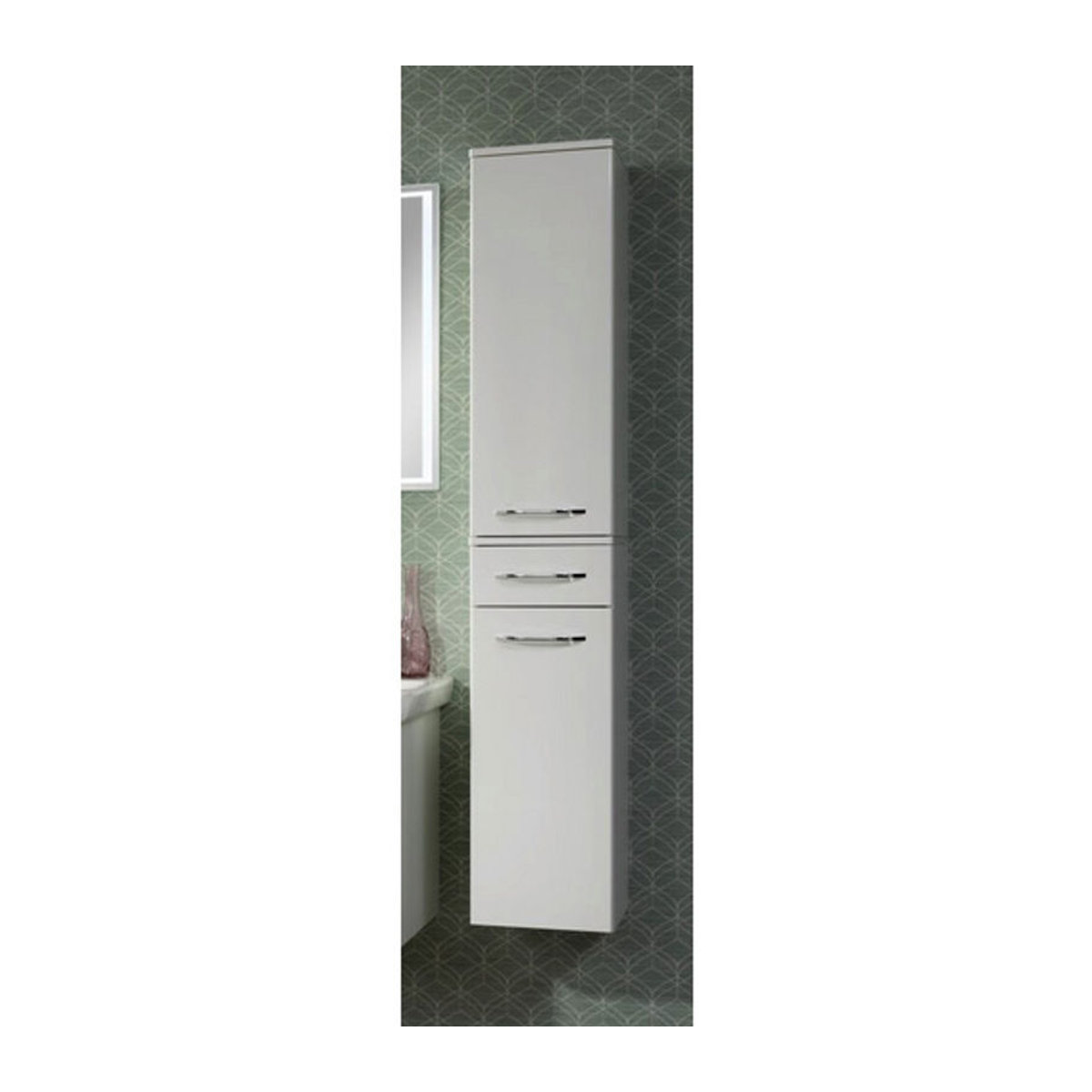Fackelmann Milano Hochschrank Weiß mit 2 Drehtüren, B/H/T: 30,2 x 165,2 x 32 cm - Bild 1