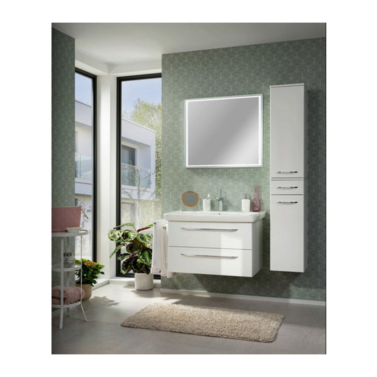 Fackelmann Milano Hochschrank Weiß mit 2 Drehtüren, B/H/T: 30,2 x 165,2 x 32 cm - Bild 2