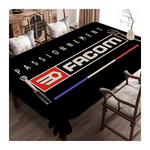 FACOM Tischdecke mit Logo in Schwarz für Home Dinner, Hochzeit, Bankett oder Outdoor-Partys