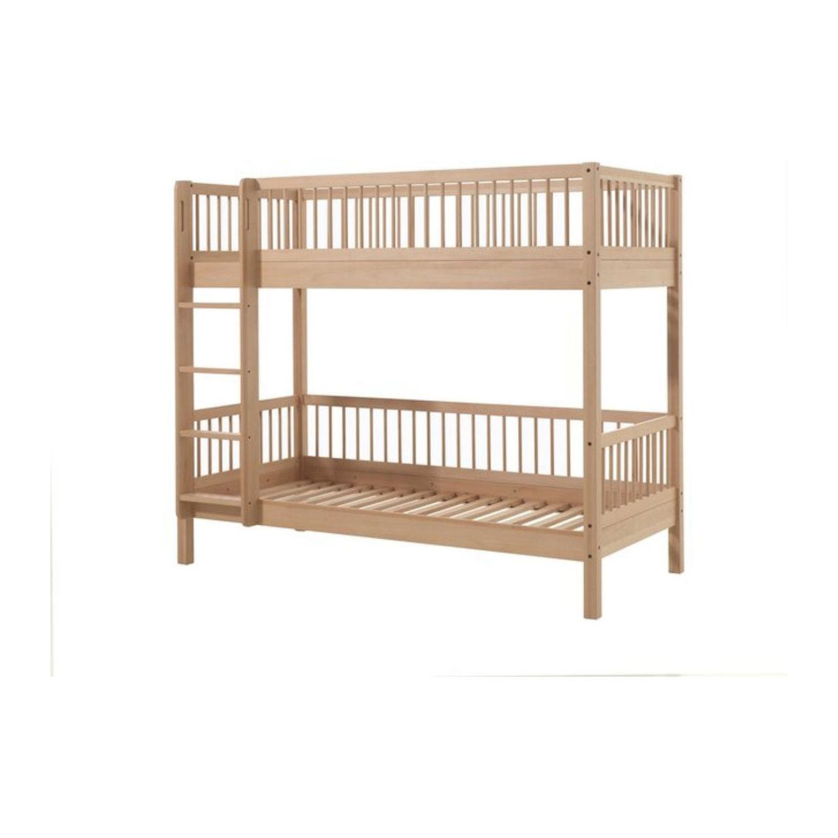 FAGUS Etagenbett aus massiver Buche mit 2 Liegeflächen und inklusive Lattenrost, Farbe Natur, B/T/H: 90 x 200 cm - Bild 1