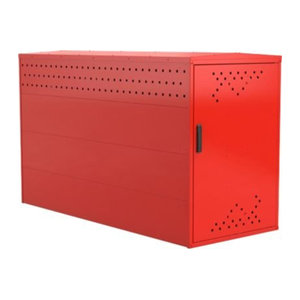 Fahrradgarage BikeBox 1 mit Giebeldach in Verkehrsrot RAL 3020
