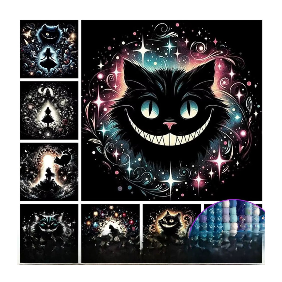 Fairy Dust AB Alice im Wunderland 5D DIY Diamant Malerei Mosaik Grinsekatze Mehrfarbig - Bild 4