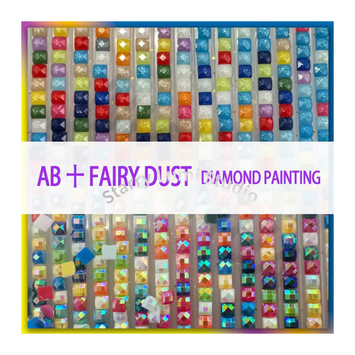 Fairy Dust AB DIY Diamantmalerei Totenkopf-Mädchen Mosaikbild als Strass Stickerei in Mehrfarbig - Bild 1
