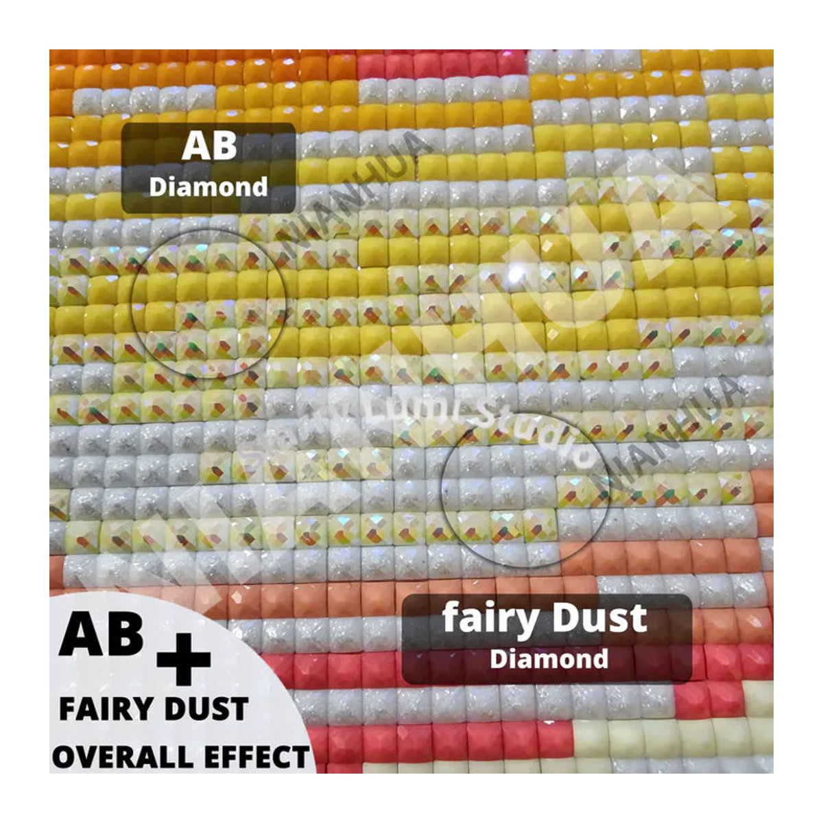 Fairy Dust AB DIY Diamantmalerei Totenkopf-Mädchen Mosaikbild als Strass Stickerei in Mehrfarbig - Bild 3