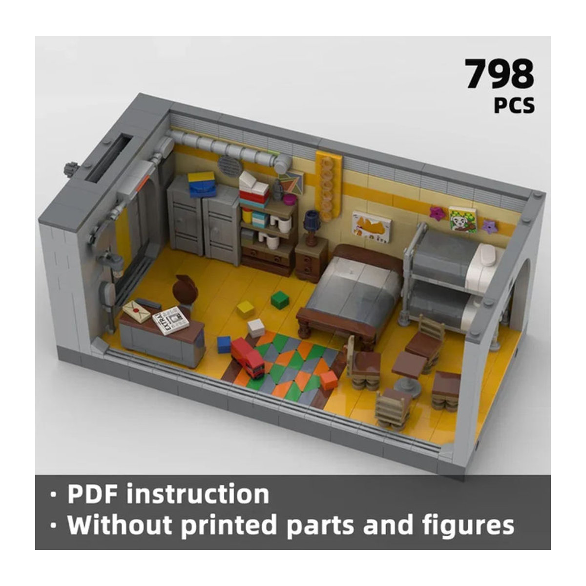Falowt! Apokalyptische Bunker-Bausteine mit Tech Machinery Underground Shelter Diorama, mehrfarbig - Bild 1