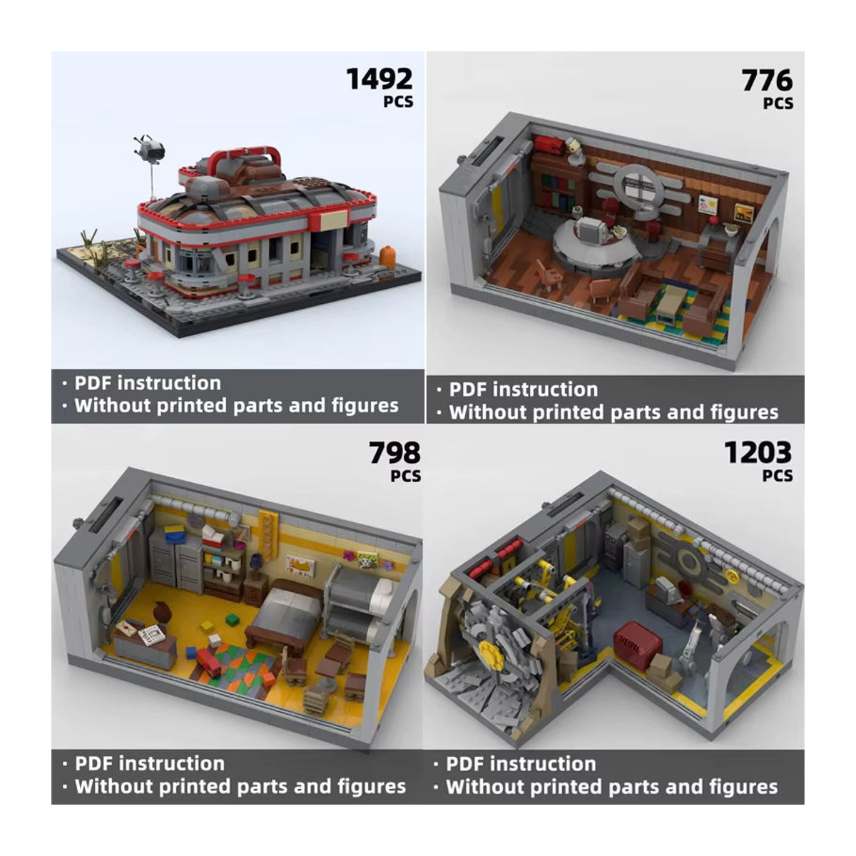 Falowt! Apokalyptische Bunker-Bausteine mit Tech Machinery Underground Shelter Diorama, mehrfarbig - Bild 2
