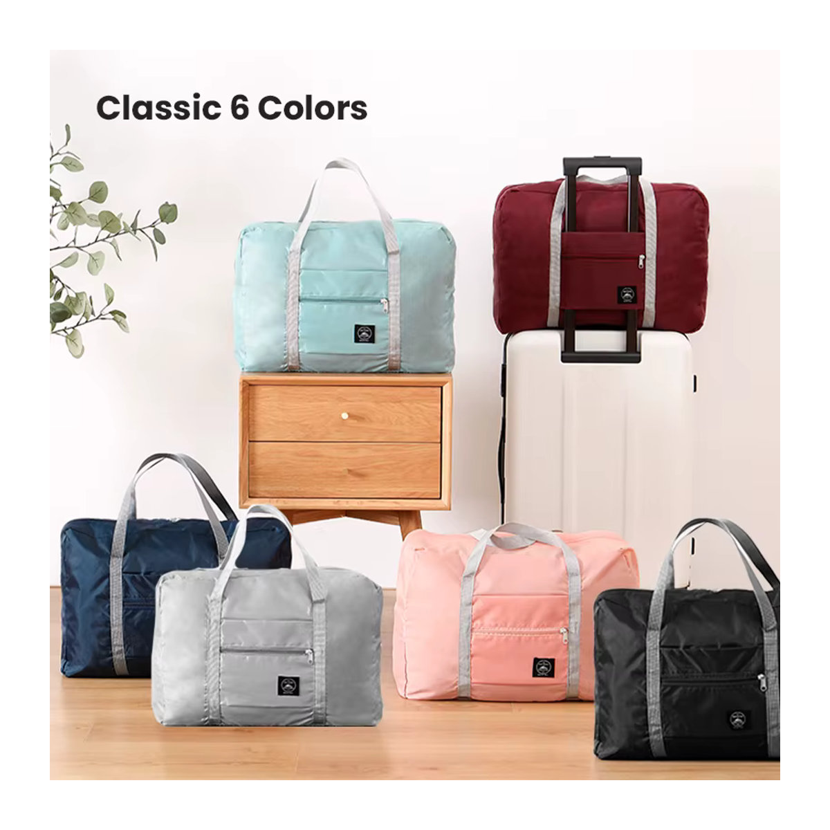 Faltbare Reisetasche als Handgepäck für Damen und Mädchen in Blau mit großem Fassungsvermögen für Sport und Wochenendausflüge - Bild 2