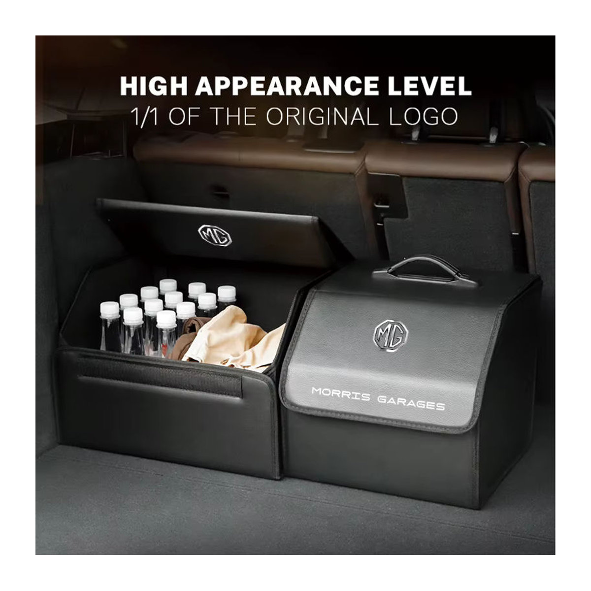 Faltbarer Auto Organizer aus Leder in Schwarz für MG MG3 MG5 MG6 MG7 GT GS Hector HS ZS ZX EZS EHS - Bild 2