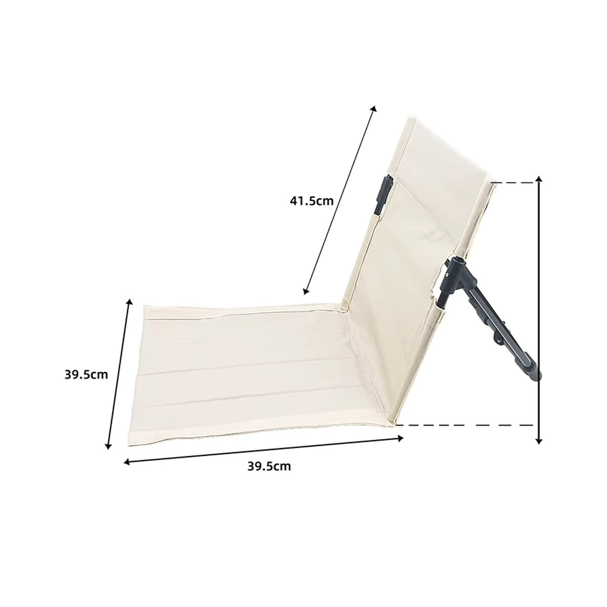 Faltbarer Outdoor Camping Stuhl aus Aluminiumlegierung in Beige und Weiß für Freizeit, Park und Strand - Bild 2