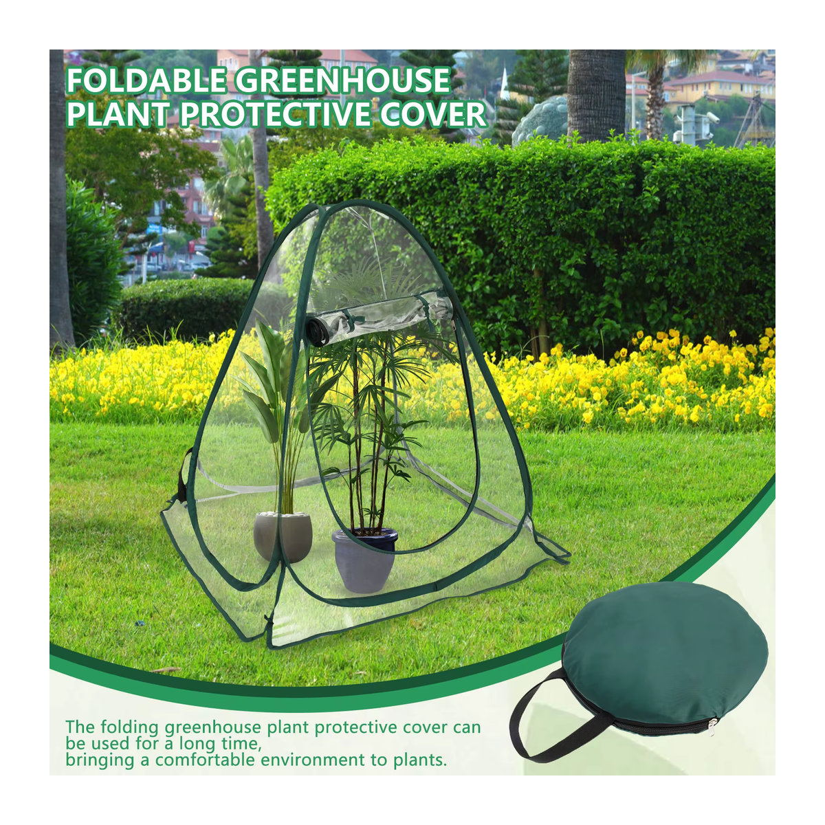 Faltbares Pop-Up-Mini-Gewächshaus für Garten und Innenbereich in Grün - Bild 2