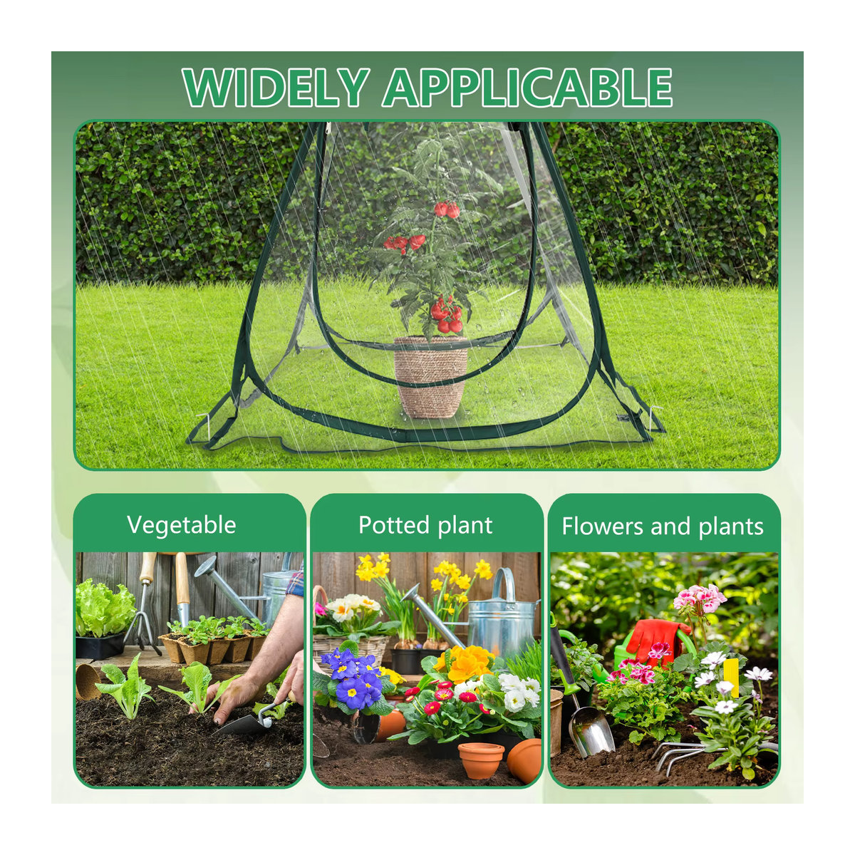 Faltbares Pop-Up-Mini-Gewächshaus für Garten und Innenbereich in Grün - Bild 4