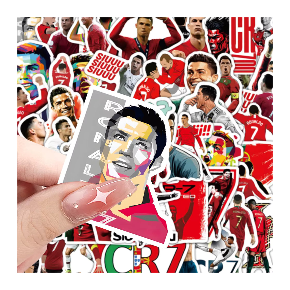 FANLU CR7 Cartoon Fußball Aufkleber Set für Kinder, mehrfarbig, 10 oder 60 Stück - Bild 2