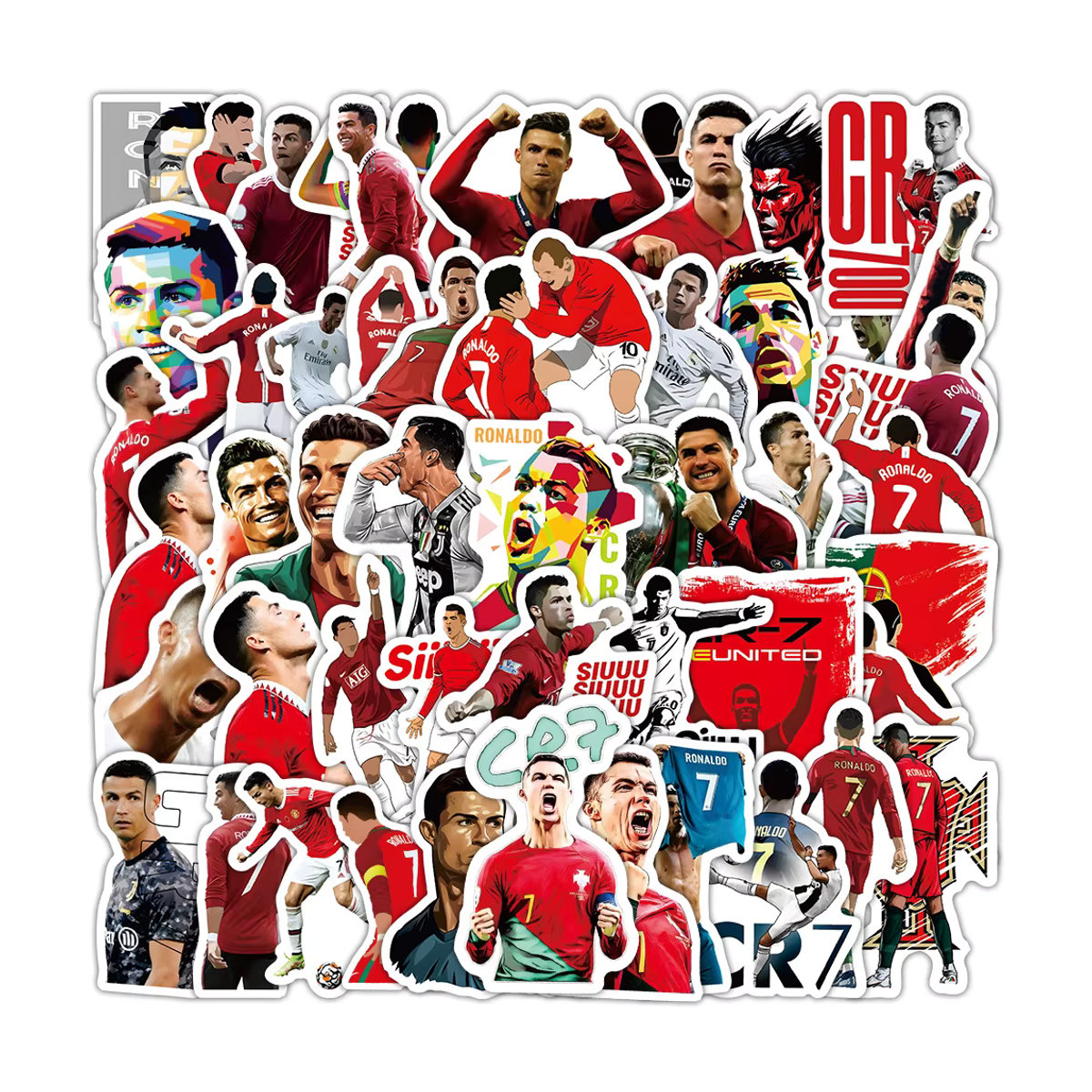 FANLU CR7 Cartoon Fußball Aufkleber Set für Kinder, mehrfarbig, 10 oder 60 Stück - Bild 3