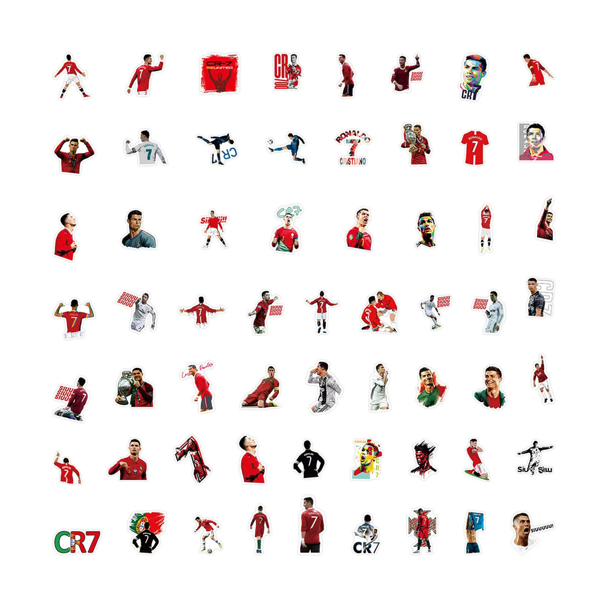 FANLU CR7 Cartoon Fußball Aufkleber Set für Kinder, mehrfarbig, 10 oder 60 Stück - Bild 4