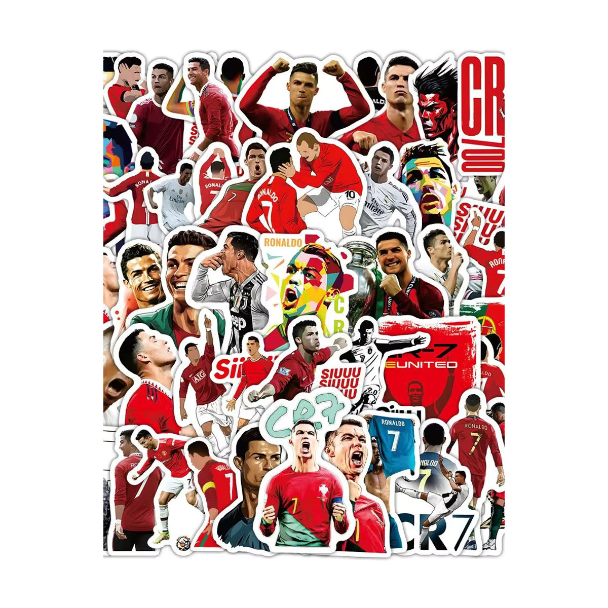 FANLU CR7 Cartoon Fußball Aufkleber Set für Kinder, mehrfarbig, 10 oder 60 Stück - Bild 5