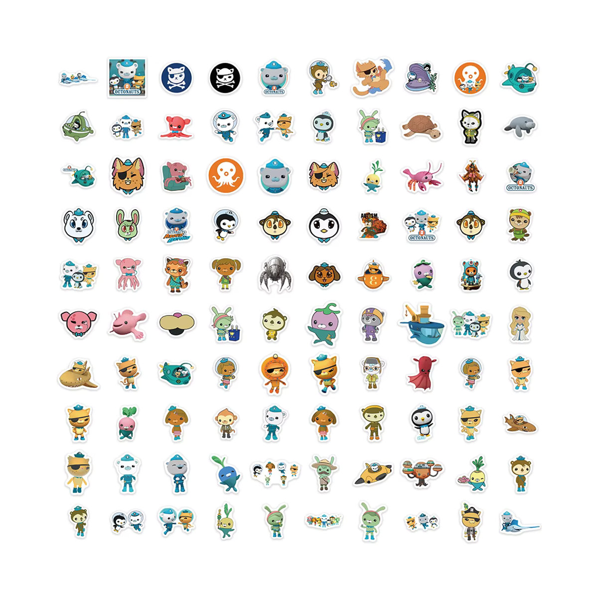 FANLU Die Octonauts Aufkleber Set mit Barnacles und Shellington, wasserfeste Cartoon Doodle Sticker für Kinder, mehrfarbig - Bild 4