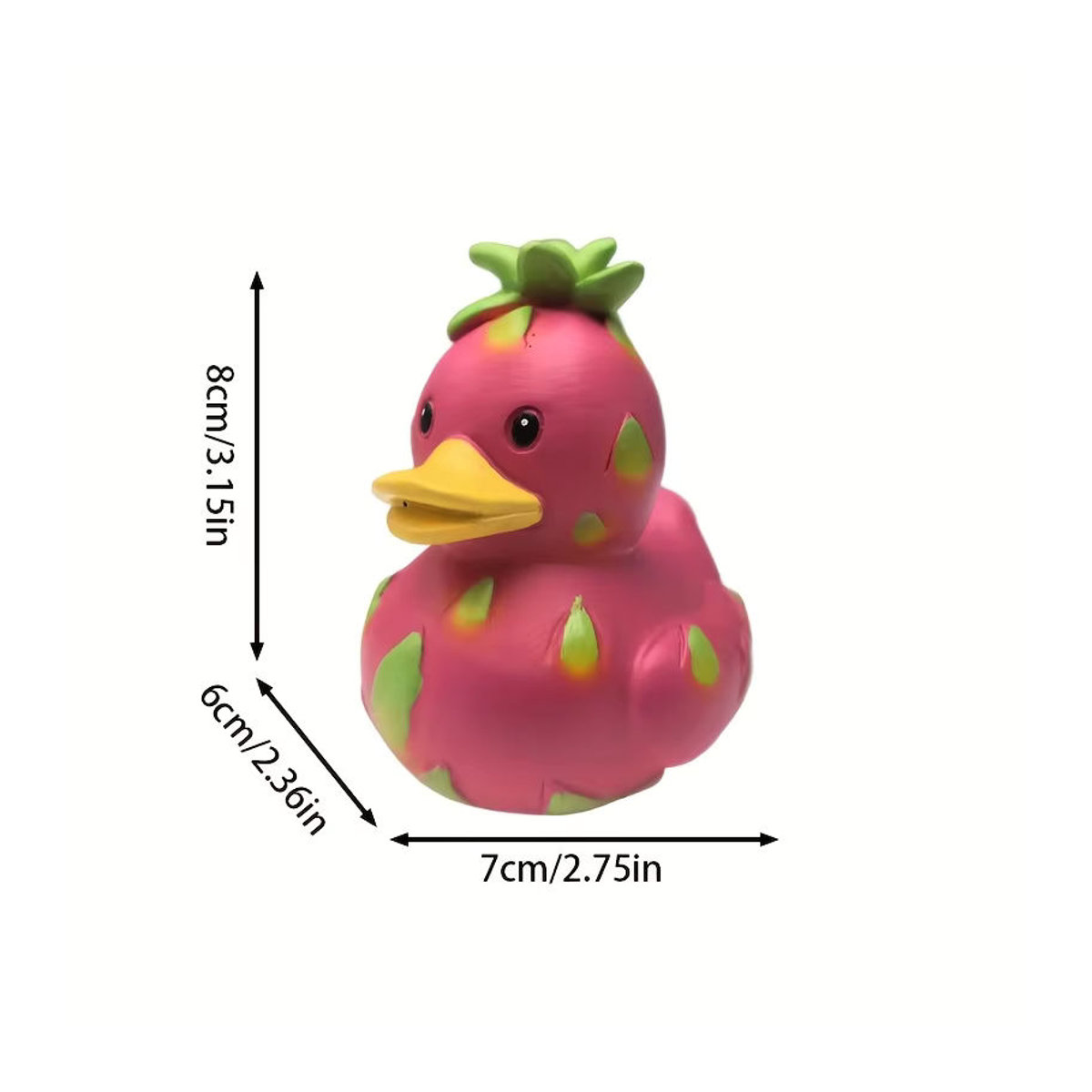 Fantasie-Pitaya-Enten-Harzstatue in Rosa und Grün als dekorative Gartenkunst und Schreibtischfigur - Bild 3