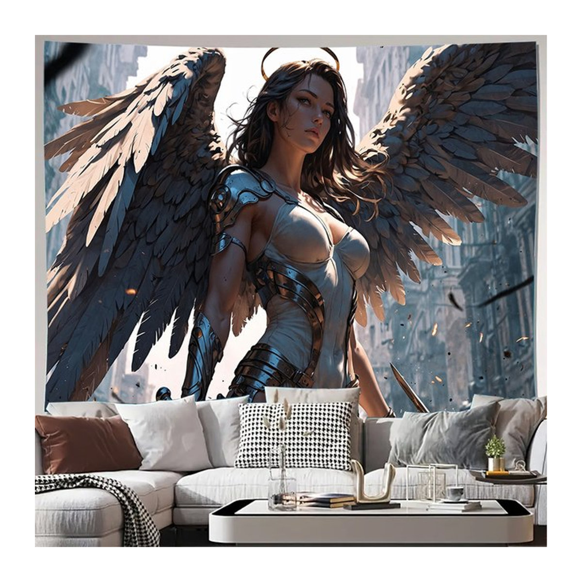 Fantasy Wings Wandkunst Mehrfarbiges 3D-gedrucktes Poster aus Papier für dein Wohnzimmer, H x B: 100 x 70 cm - Bild 1
