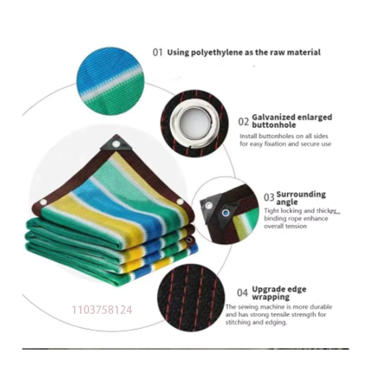 Farbiges Anti-UV-HDPE-Sonnenschutznetz mit 80 % Schattierungsrate für Sukkulenten und Schwimmbäder im Freien - Bild 2