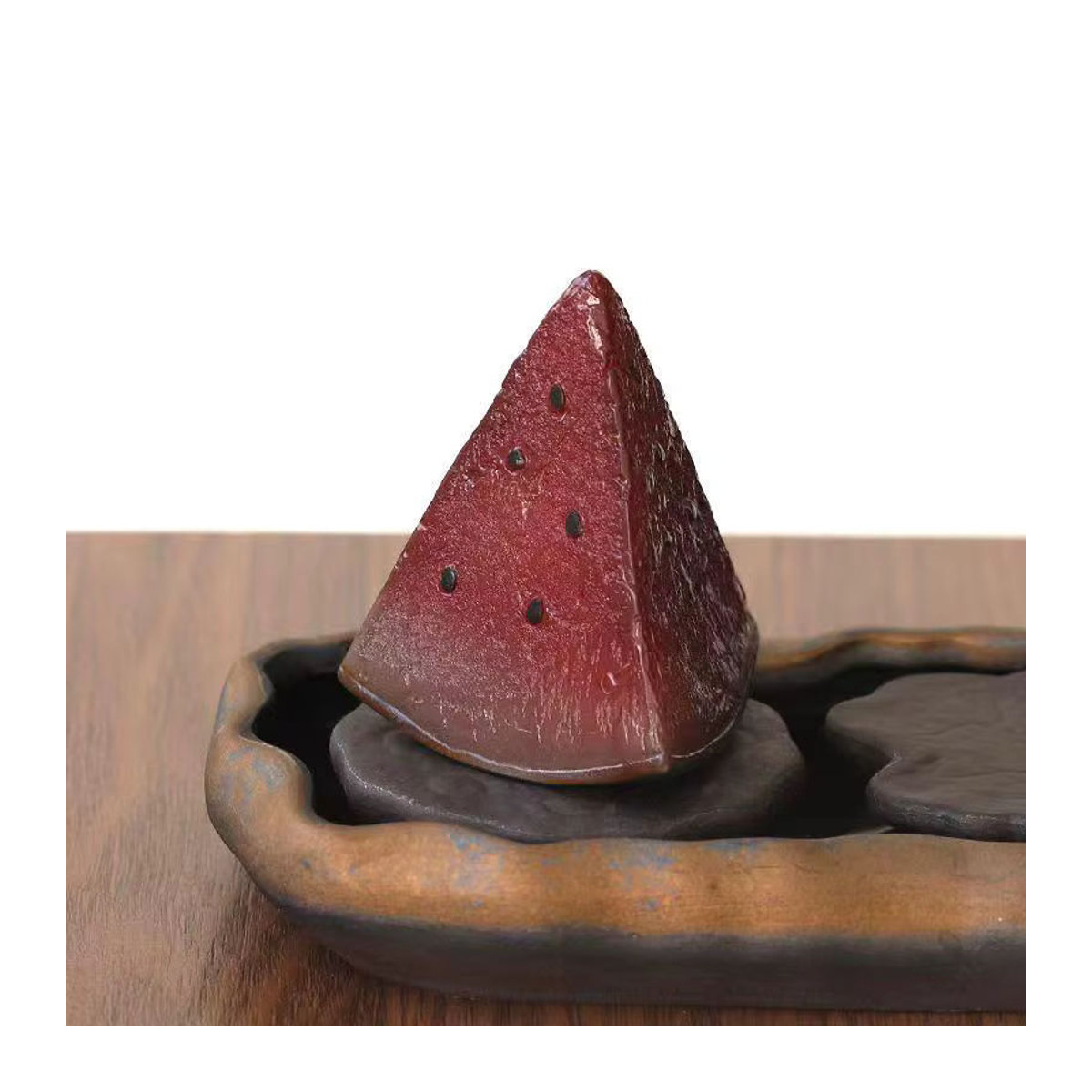 Farbwechselndes Wassermelonen-Ornament aus Kunstharz in Rot für deinen Teetisch - Bild 4