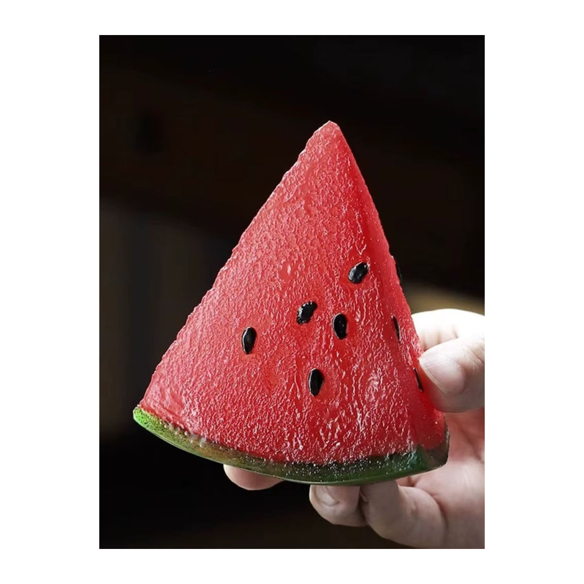 Farbwechselndes Wassermelonen-Ornament aus Kunstharz in Rot für deinen Teetisch - Bild 6