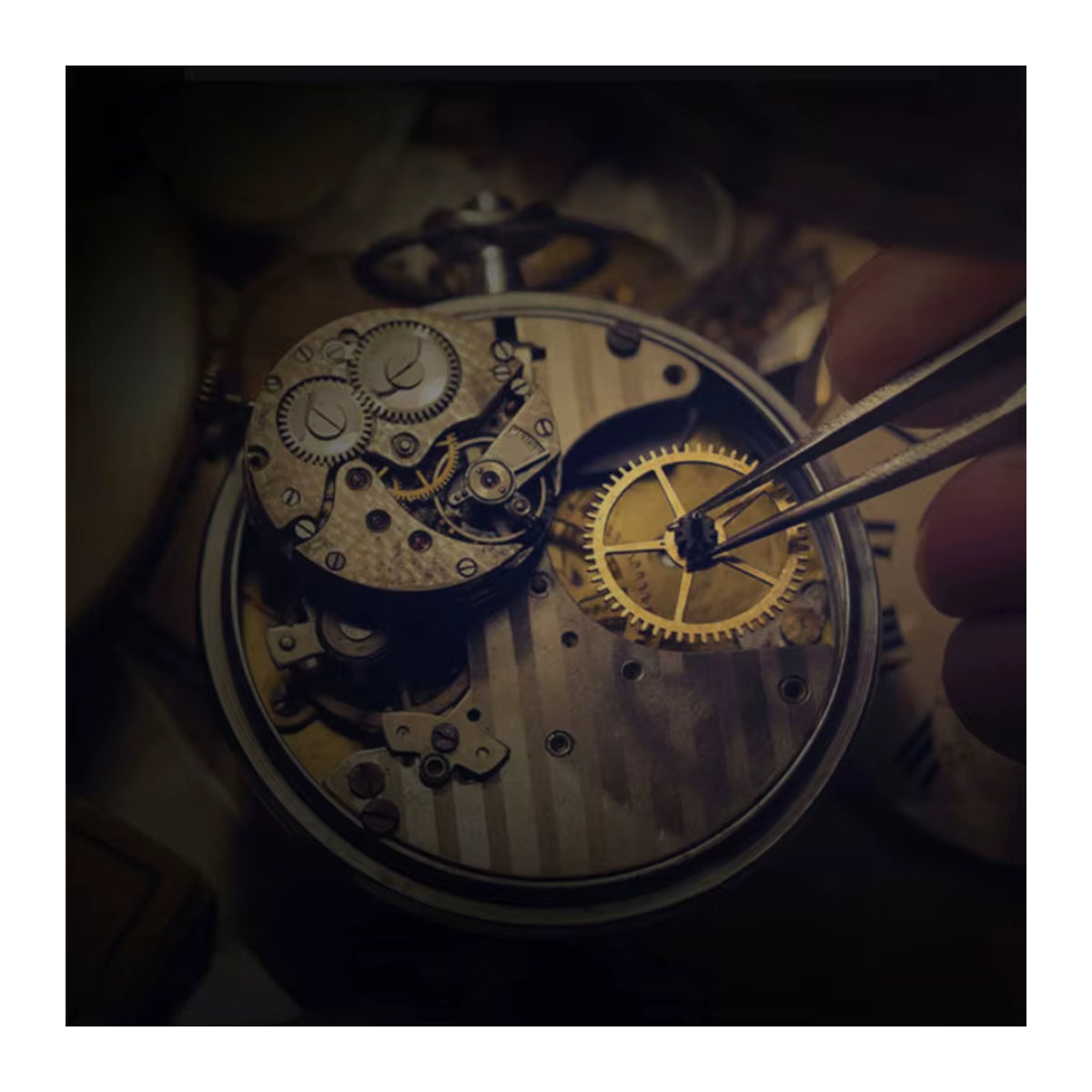 Fashions Gears Wanduhr im Industrial-Design, runde Metall-Wanduhr in Braun, geräuschlose analoge Quarzuhr für dein Wohnzimmer - Bild 3