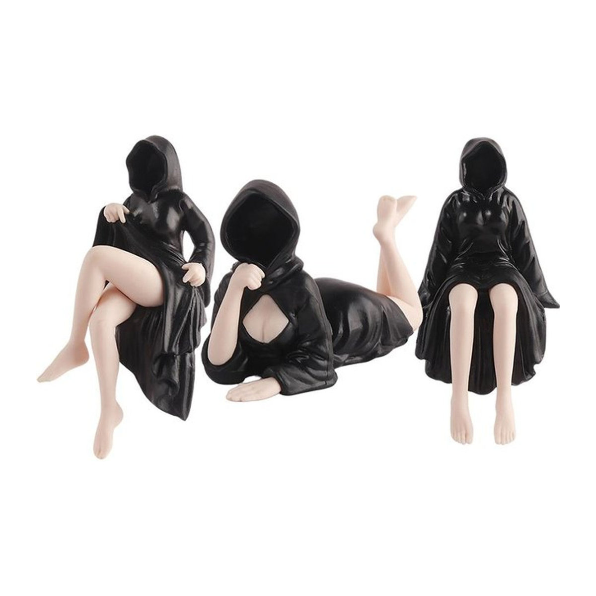 Fashnics Gothische Königin Statue aus Kunstharz in Schwarz als mysteriöse Dekofigur für Regal und Büro - Bild 1
