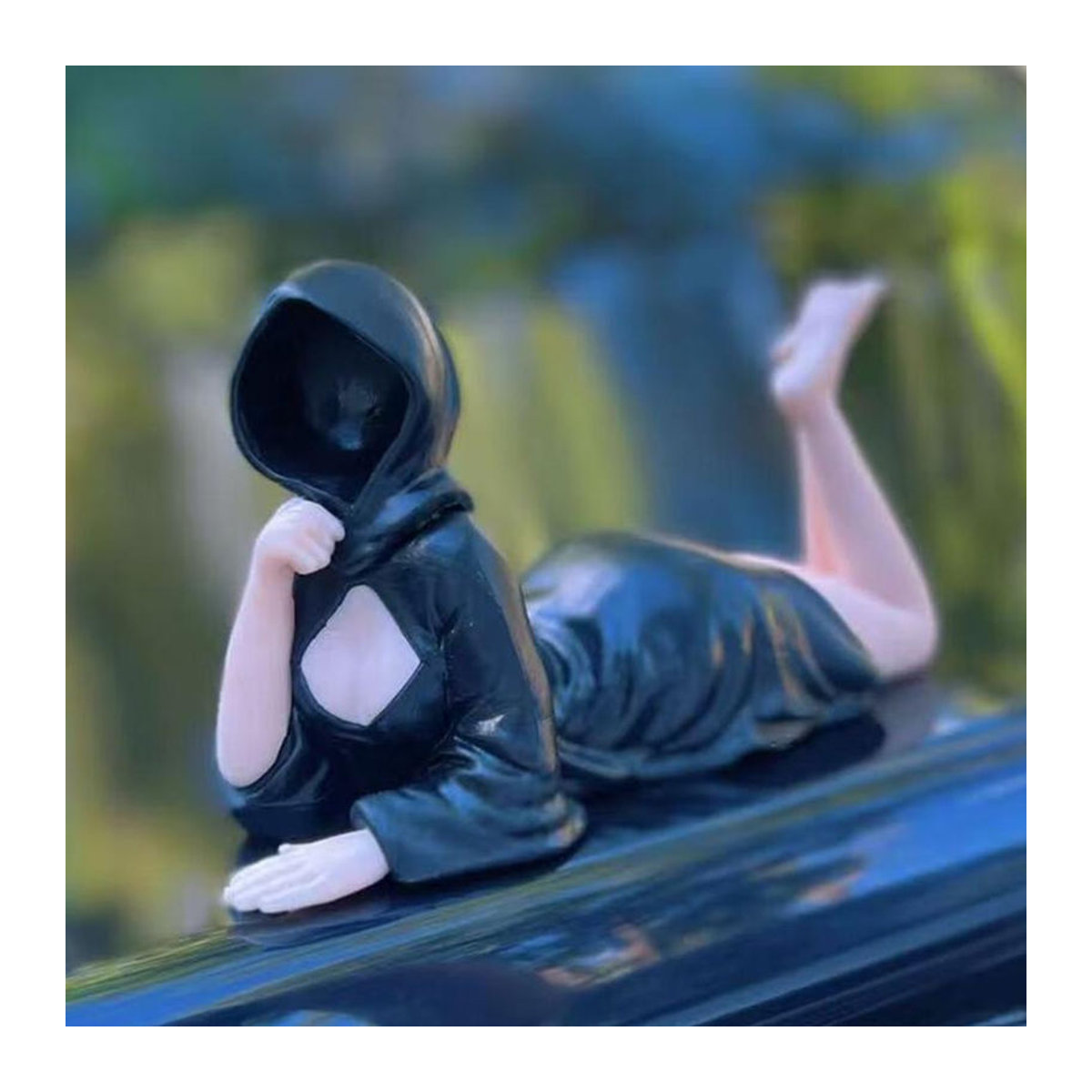 Fashnics Gothische Königin Statue aus Kunstharz in Schwarz als mysteriöse Dekofigur für Regal und Büro - Bild 2