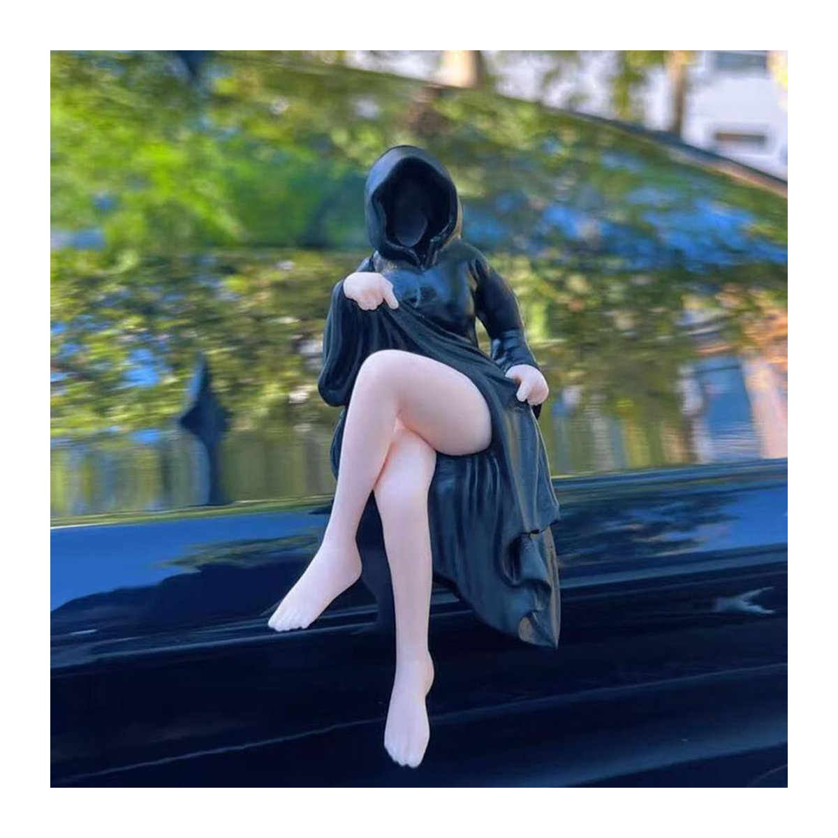 Fashnics Gothische Königin Statue aus Kunstharz in Schwarz als mysteriöse Dekofigur für Regal und Büro - Bild 6
