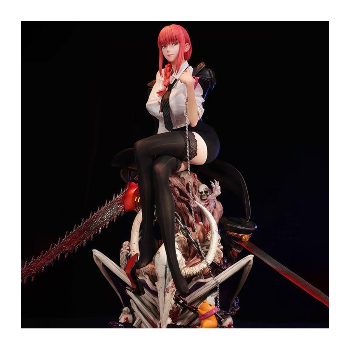 Fashnics Makima Anime Figur Chainsaw Man Actionfigur aus PVC als Sammlermodell und Schreibtischornament, Höhe: 46 cm, mehrfarbig - Bild 1