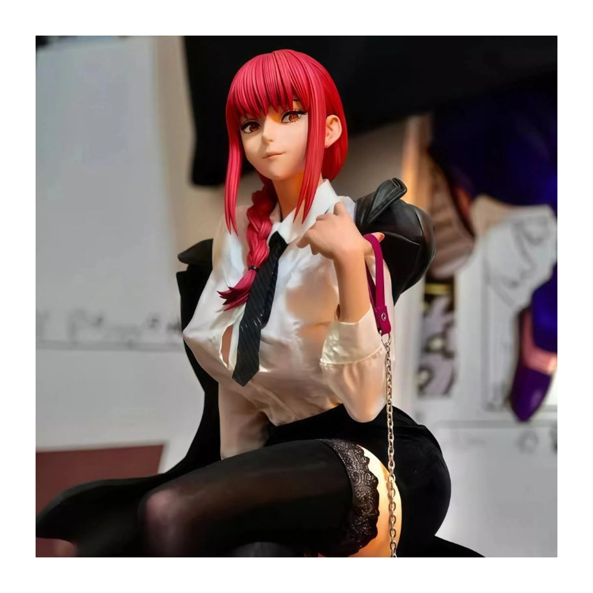 Fashnics Makima Anime Figur Chainsaw Man Actionfigur aus PVC als Sammlermodell und Schreibtischornament, Höhe: 46 cm, mehrfarbig - Bild 3