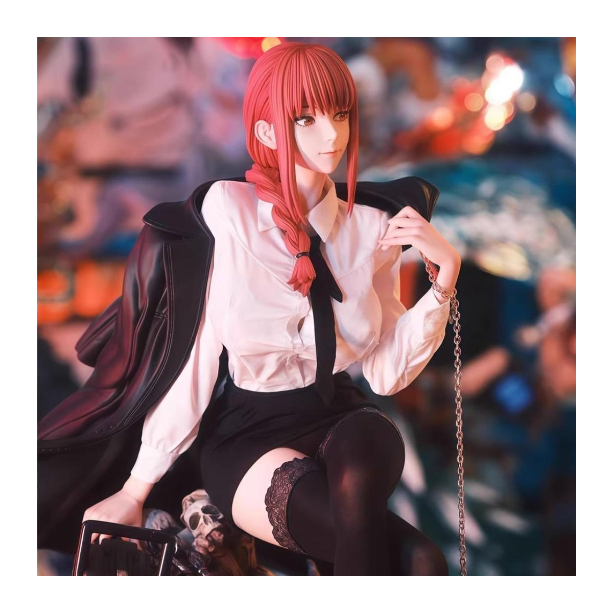 Fashnics Makima Anime Figur Chainsaw Man Actionfigur aus PVC als Sammlermodell und Schreibtischornament, Höhe: 46 cm, mehrfarbig - Bild 4