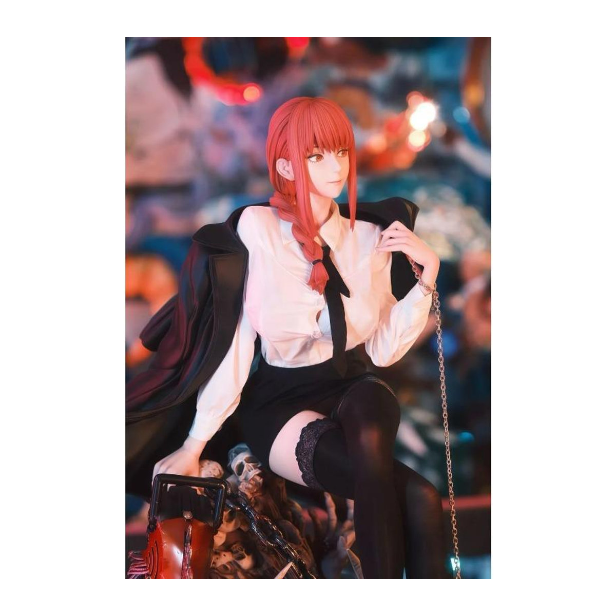 Fashnics Makima Anime Figur Chainsaw Man Actionfigur aus PVC als Sammlermodell und Schreibtischornament, Höhe: 46 cm, mehrfarbig - Bild 5