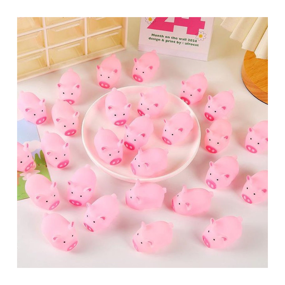 Fashnics Quietschendes Gummi-Schwein Haustier Spielzeug in Rosa, Höhe: 5 cm - Bild 1